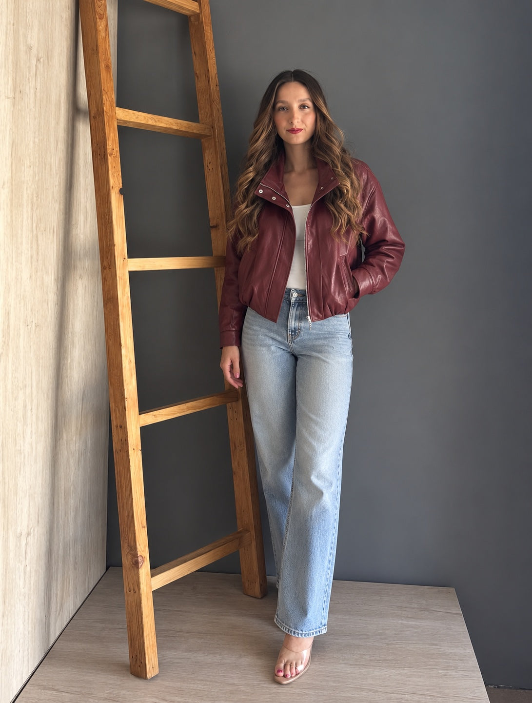 Bordeaux Bomber Jacket
