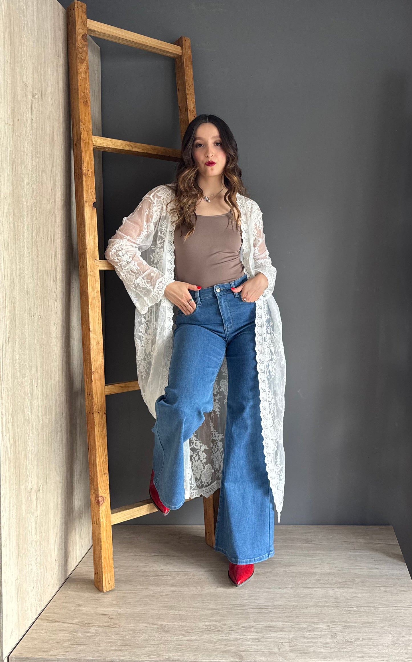 Wide Leg Jeans Light – Mezclilla mezclilla - vista 2