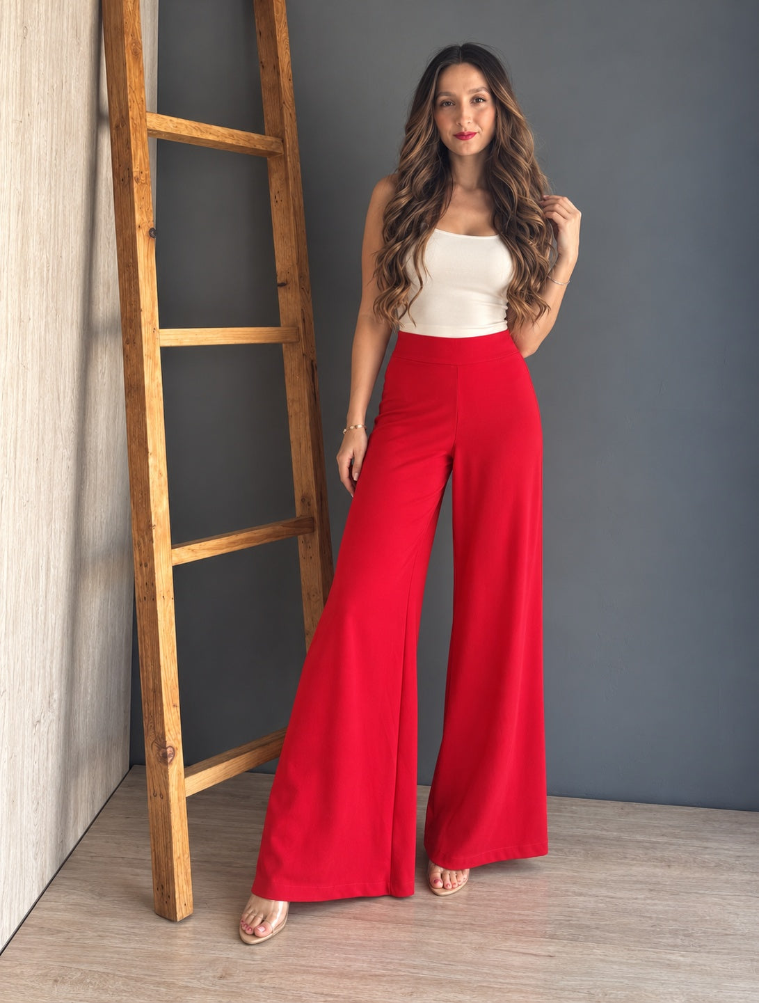 Pantalon Rojo Acampanado