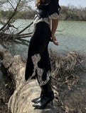 OLIVIA SATIN LACE SKIRT
