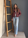Bordeaux Bomber Jacket