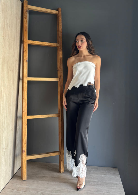 Black Pants Lace Details – Negro negro - vista 3