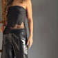 White Satin Lace Top – Blanco/Negro blanco/negro - vista 1