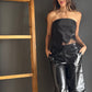 White Satin Lace Top – Blanco/Negro blanco/negro - vista 3