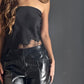 White Satin Lace Top – Blanco/Negro blanco/negro - vista 4