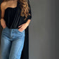 Black Ladies Satin Top – Negra negra - vista 1