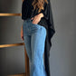 Black Ladies Satin Top – Negra negra - vista 3