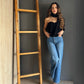 Black Ladies Satin Top – Negra negra - vista 4