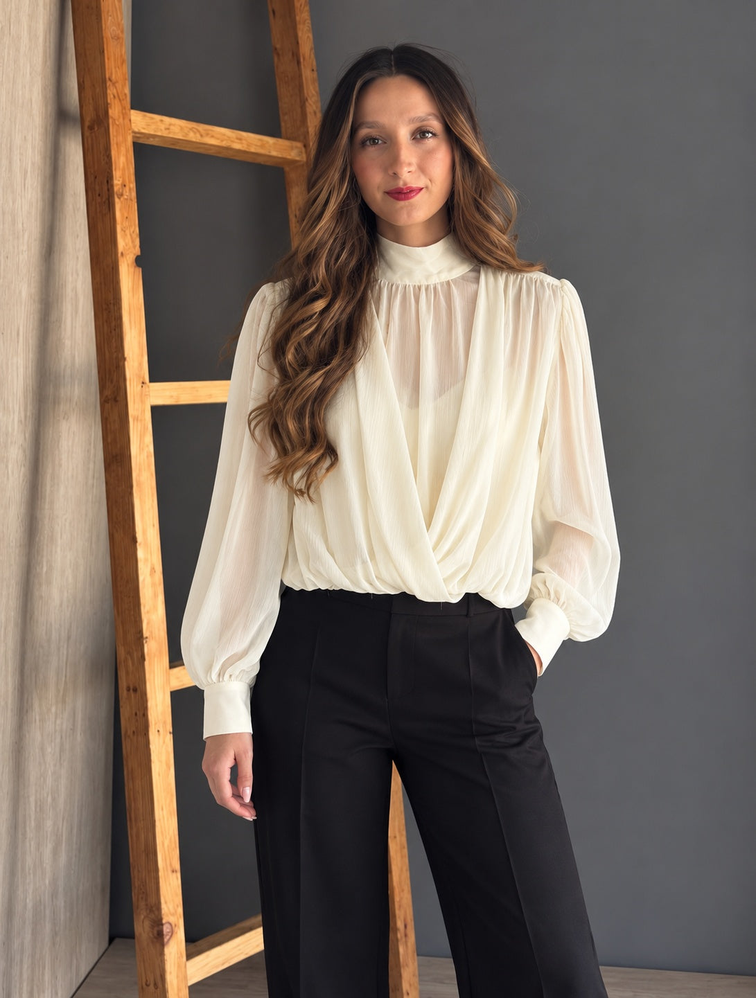 Draped Top Ivory