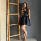 Black Lace Neck Mini Dress /M – Negro negro - vista 1