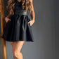 Black Lace Neck Mini Dress /M – Negro negro - vista 2
