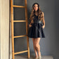 Black Lace Neck Mini Dress /M – Negro negro - vista 4