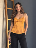 Pumpkin Satin Top