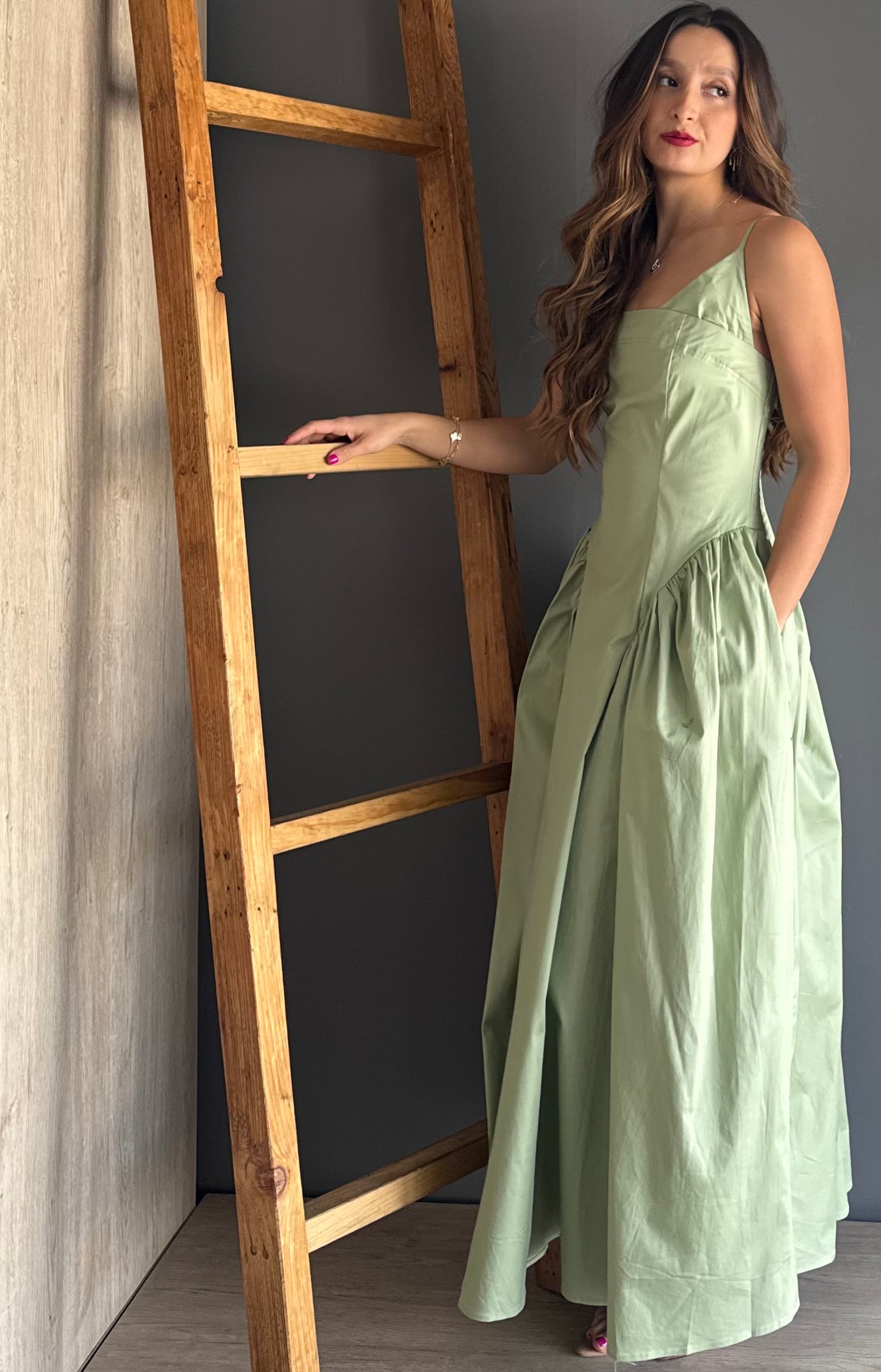 Green Maxi Dress – Verde Claro verde claro - vista 3