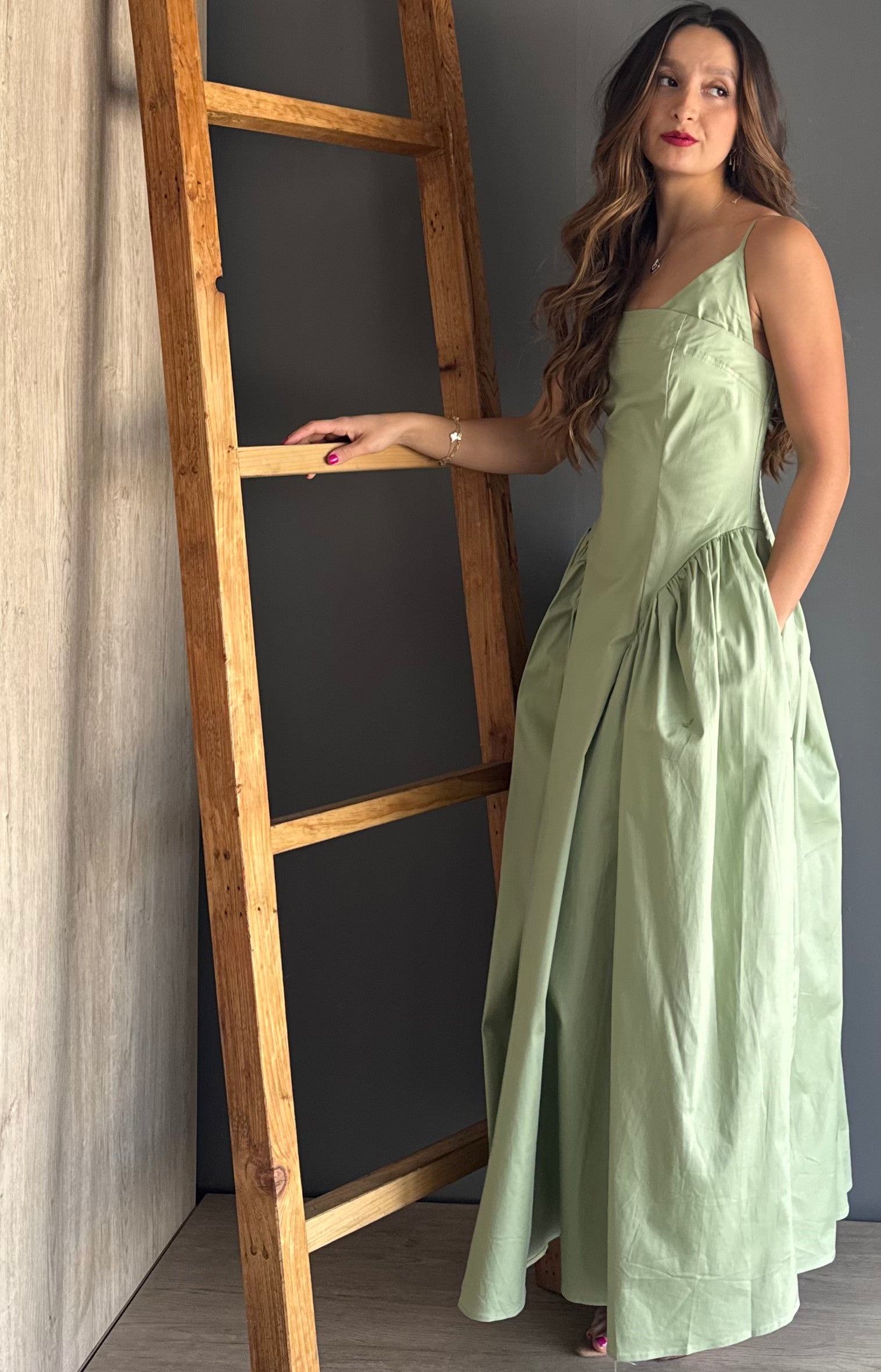 Green Maxi Dress – Verde Claro verde claro - vista 3