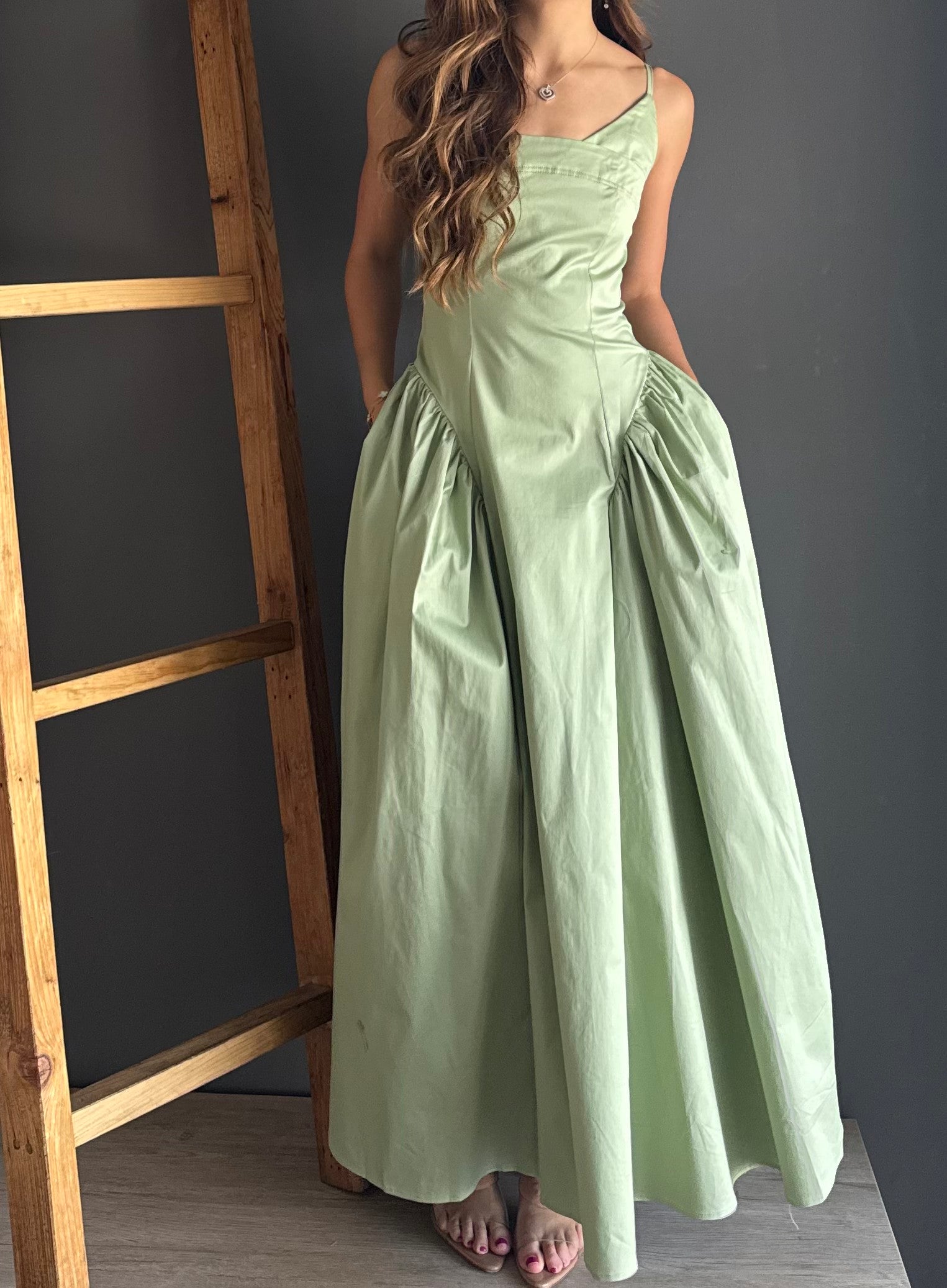 Green Maxi Dress – Verde Claro verde claro - vista 4