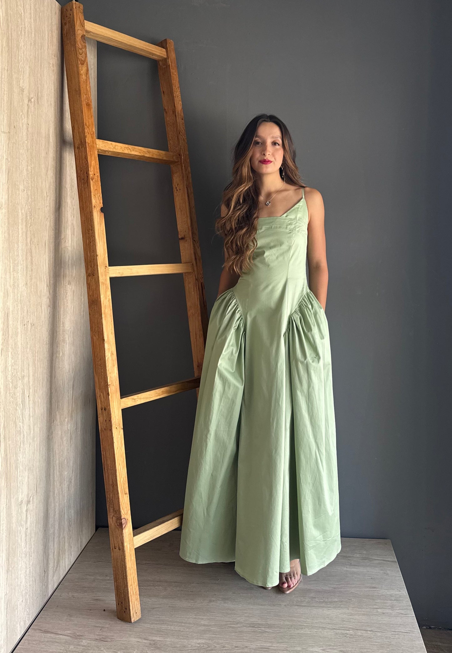 Green Maxi Dress – Verde Claro verde claro - vista 5
