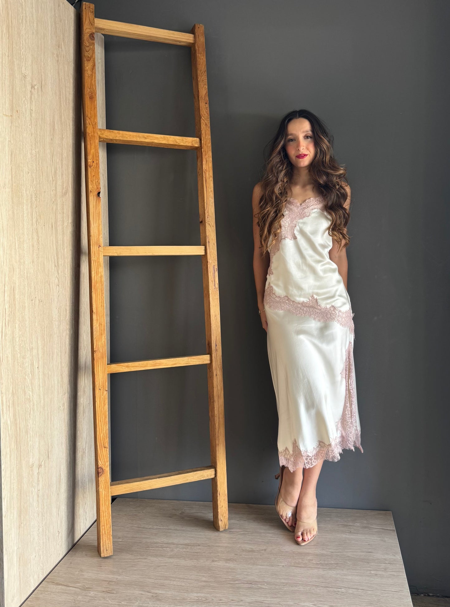 Satin Skirt White – Perla, Rosa perla, rosa - vista 2