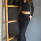 Muse Ribbed Wrap Lounge Set Black – Negro negro - vista 4