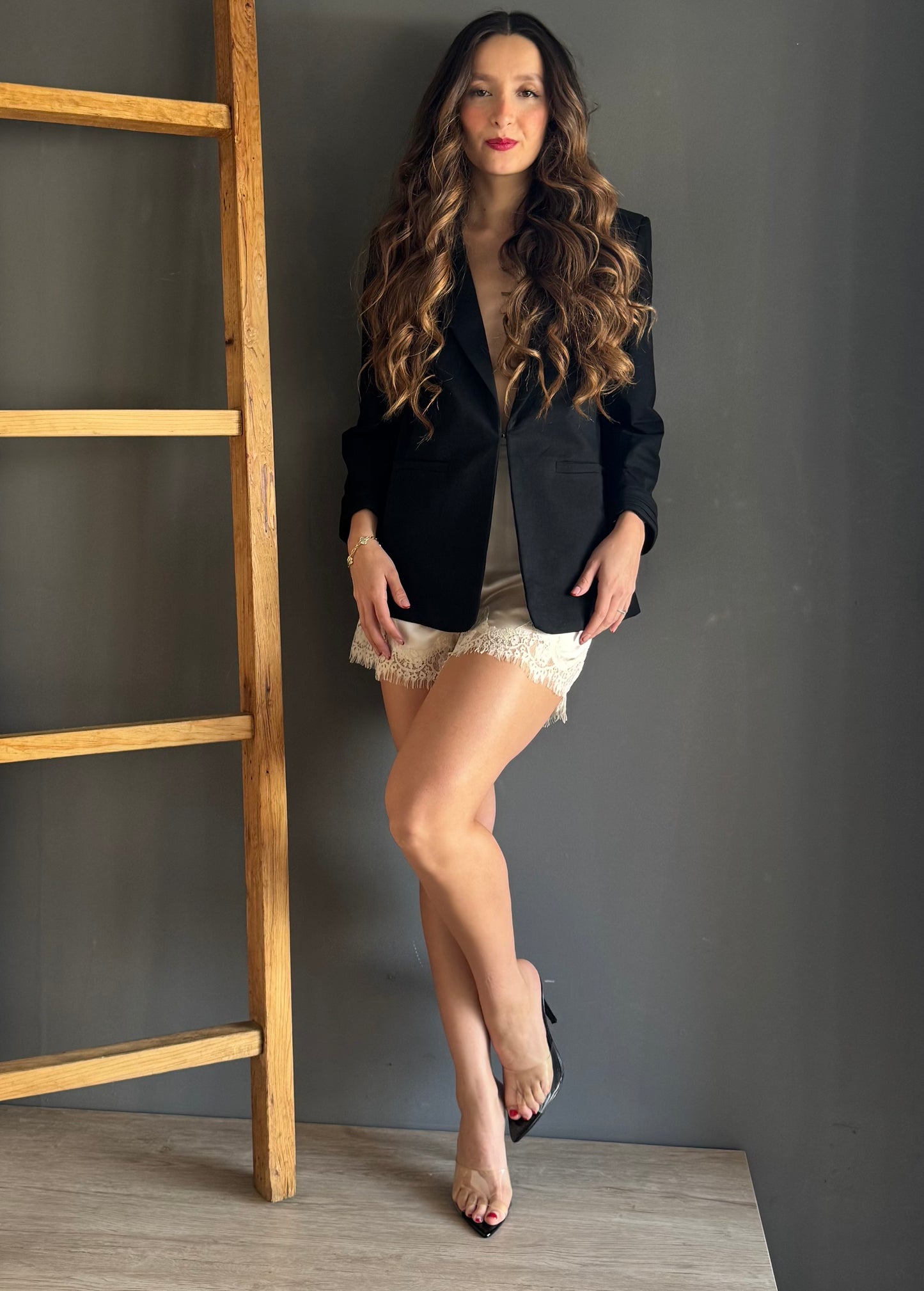Black Open Blazer – Negro negro - vista 4