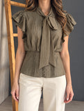 Olive Blouse W/Charm