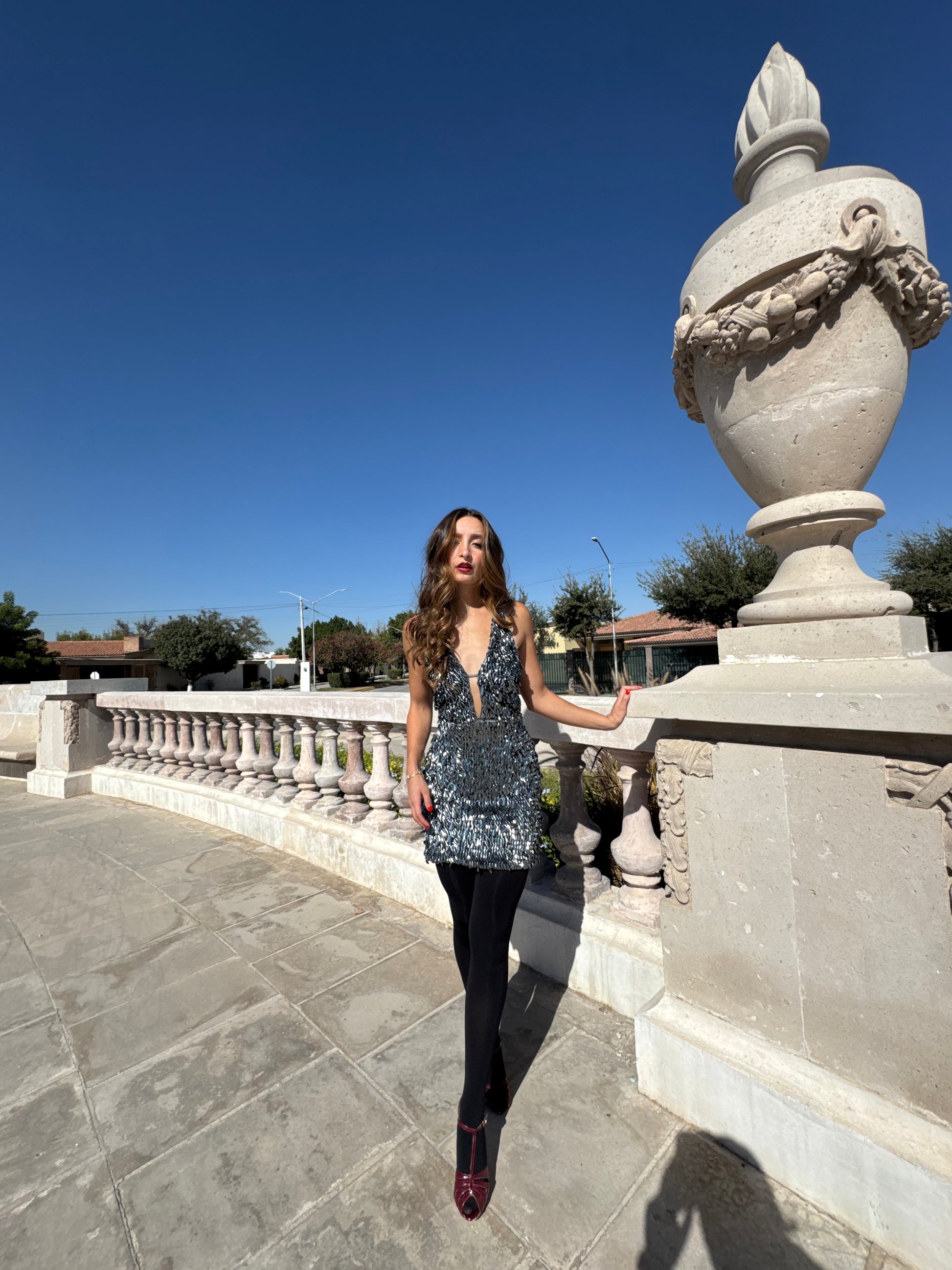 Pailette Mini Dress – Gris gris - vista 3