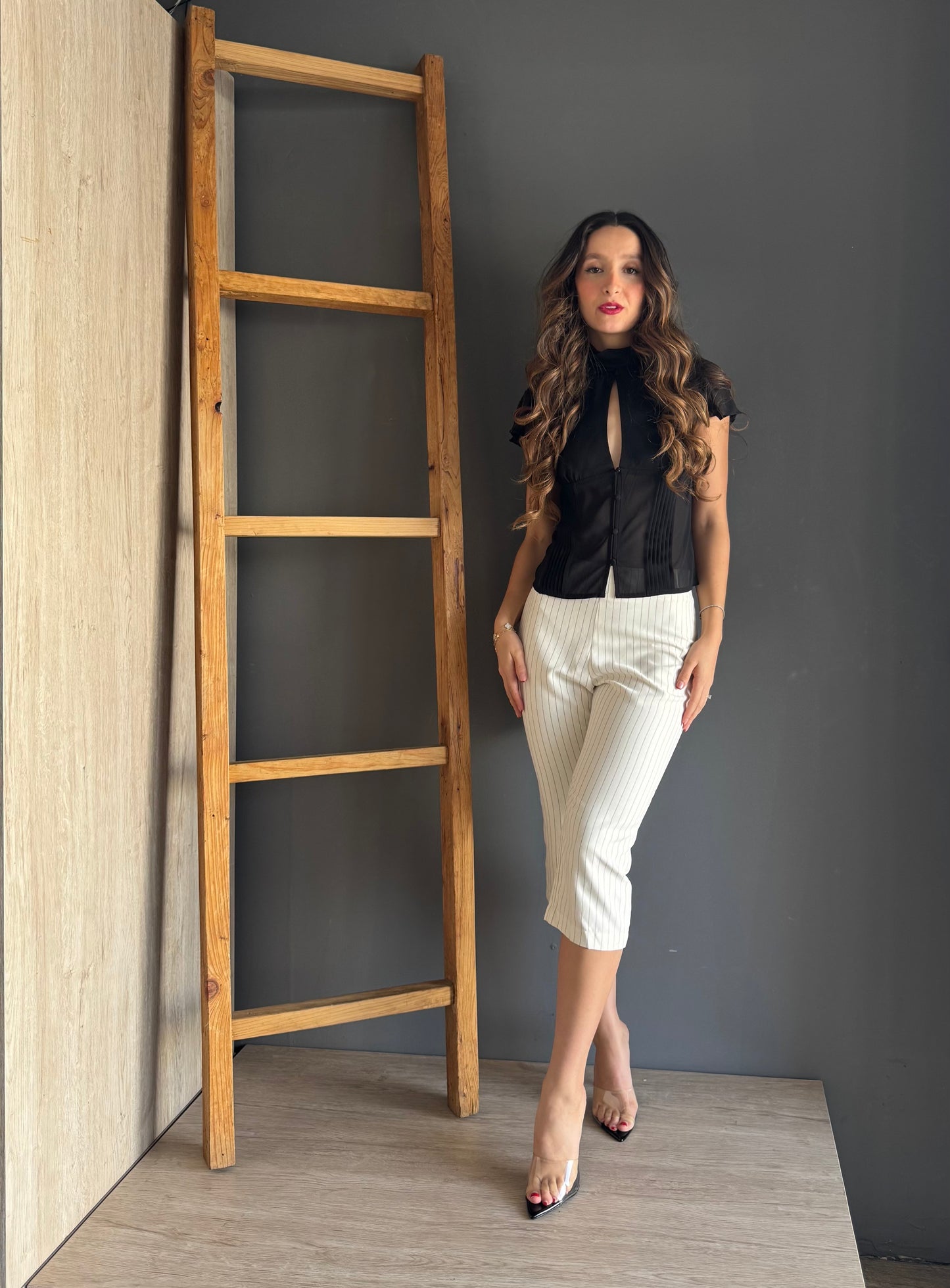 Striped Capri Ivory – Pinstripe pinstripe - vista 2