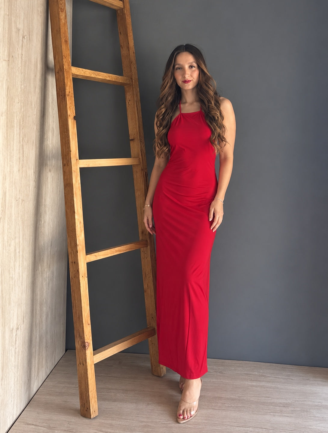 Red Maxi Dress Collar – Rojo