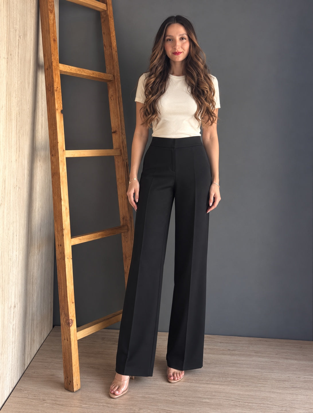 Satin Wide Leg Pants Brown