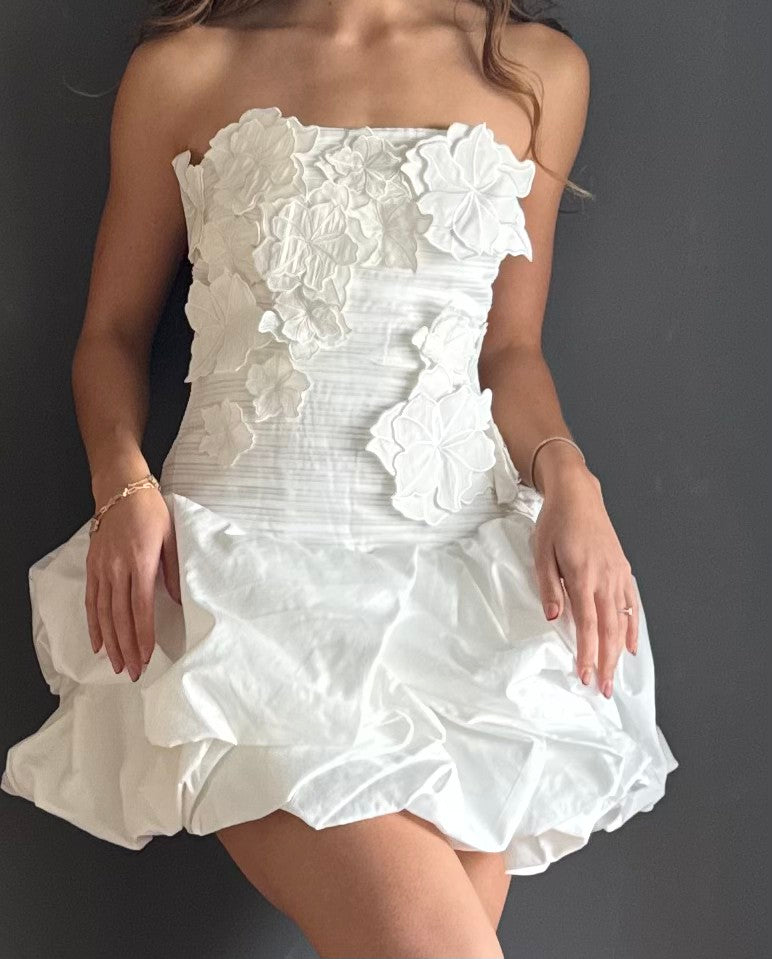 White Floral Mini Dress – Blanco blanco - vista 2