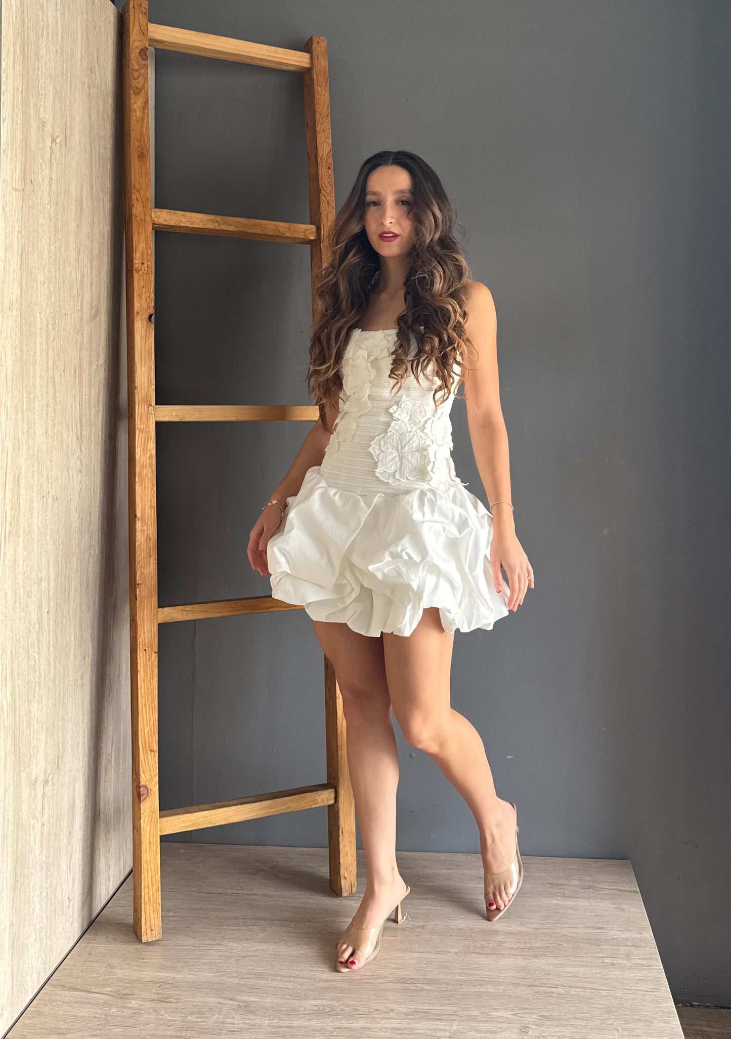 White Floral Mini Dress – Blanco blanco - vista 4