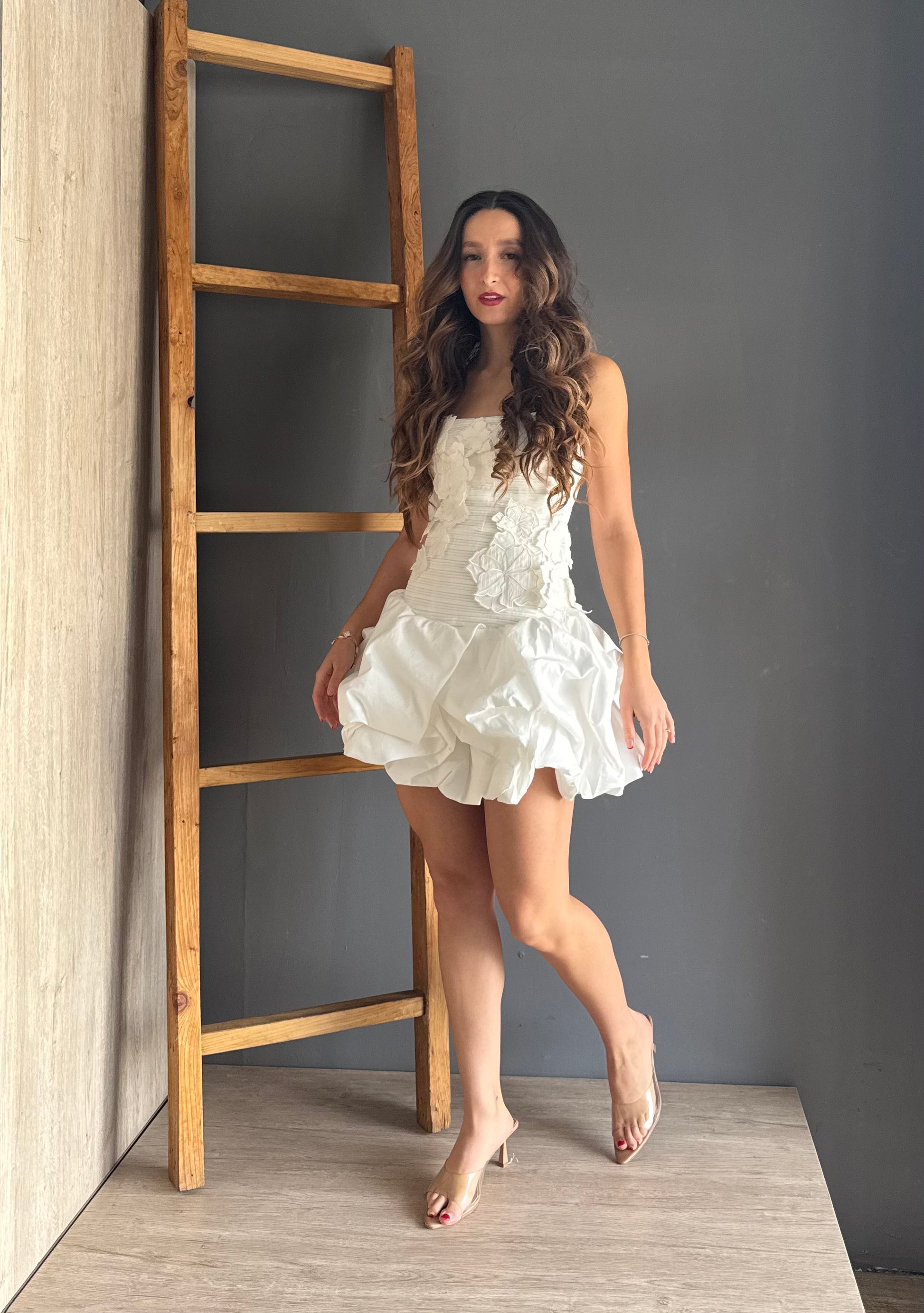 White Floral Mini Dress – Blanco blanco - vista 4