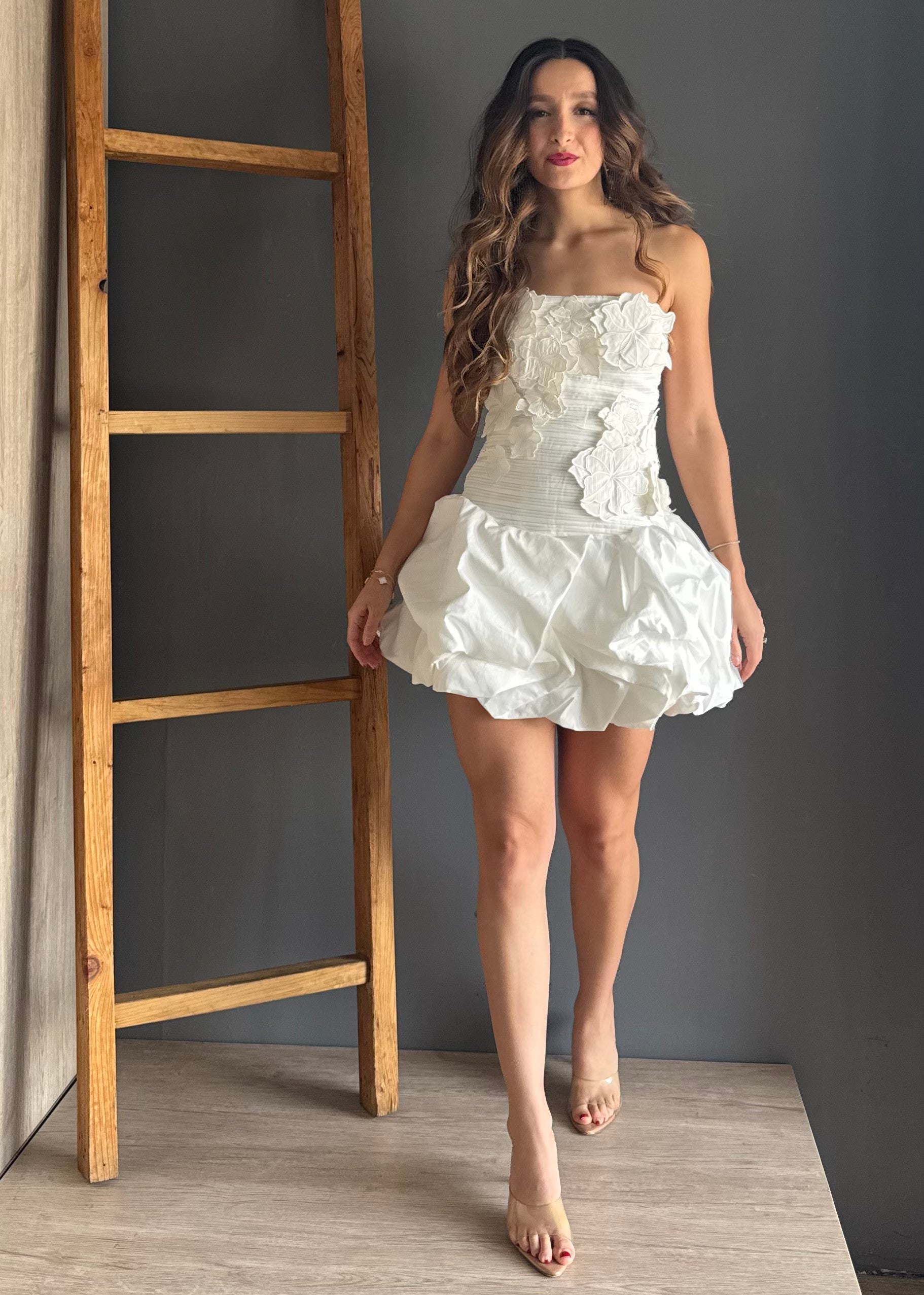 White Floral Mini Dress – Blanco blanco - vista 6