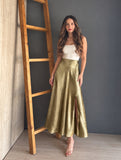 Metallic Midi Skirt Gold – Dorada