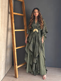 Kaftan Print Vibora Con Rafia