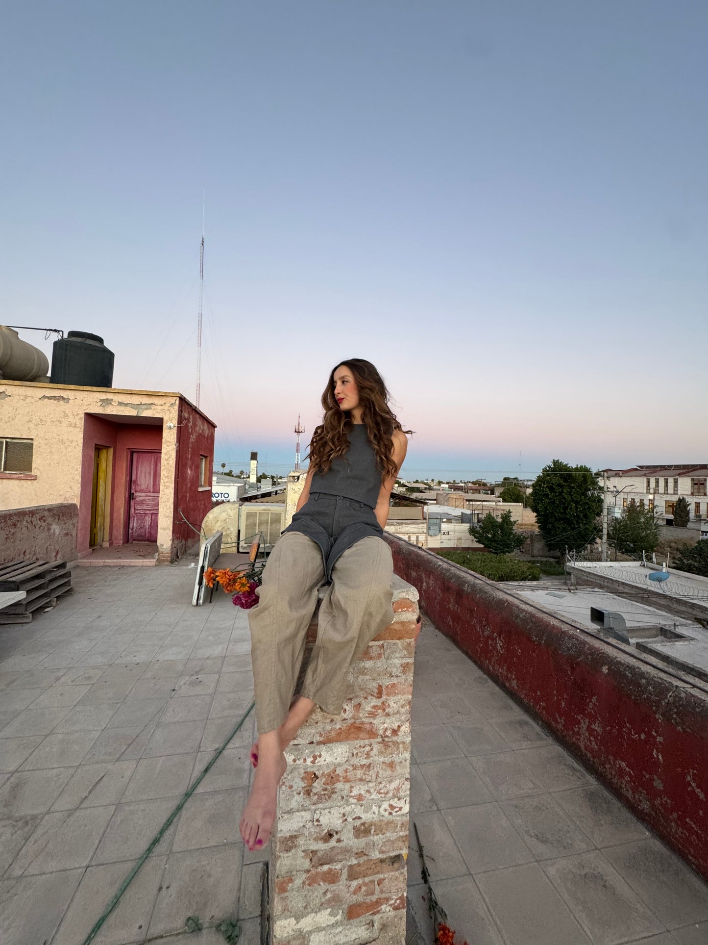 Pantalon Encimero Mezclilla Gris mezclilla gris - vista 3