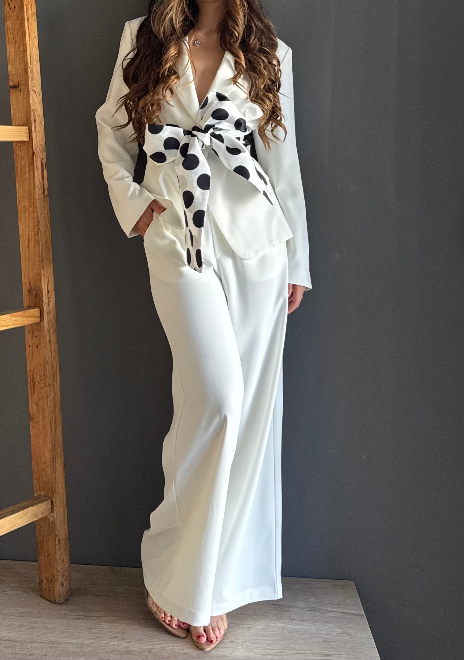 Set Whith Polka Dot White – Blanco blanco - vista 2