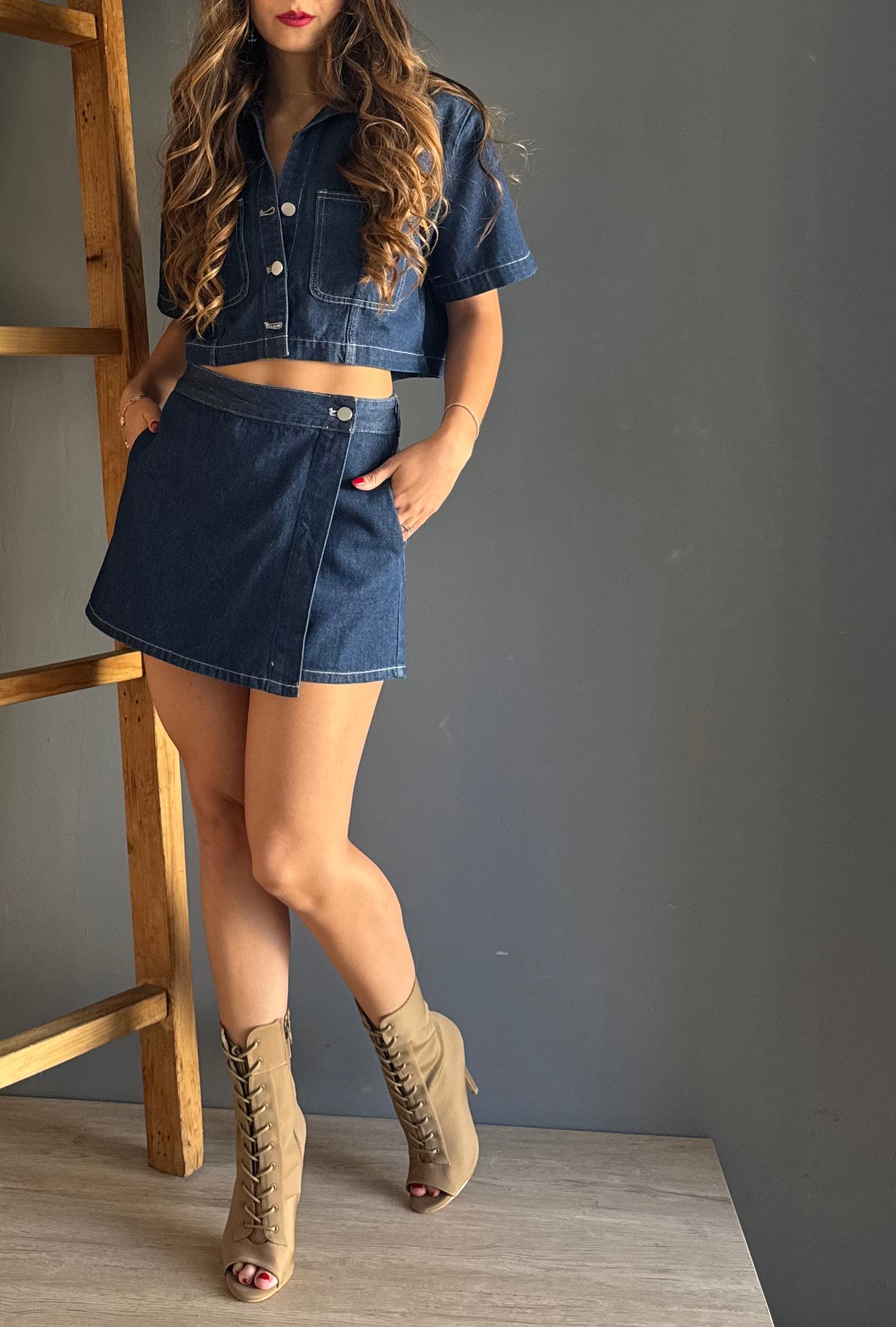 Skort Dk Denim Set – Mezclilla mezclilla - vista 2