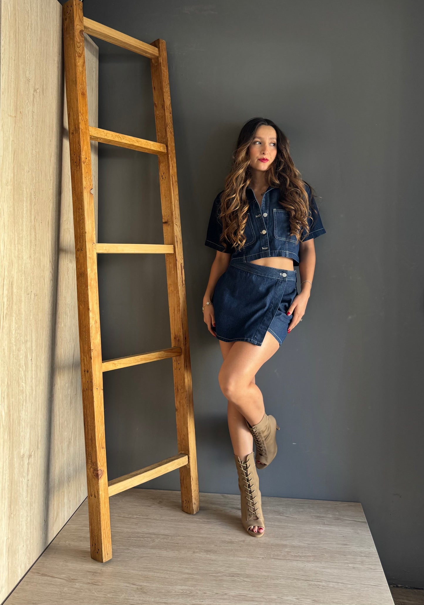 Skort Dk Denim Set – Mezclilla mezclilla - vista 3