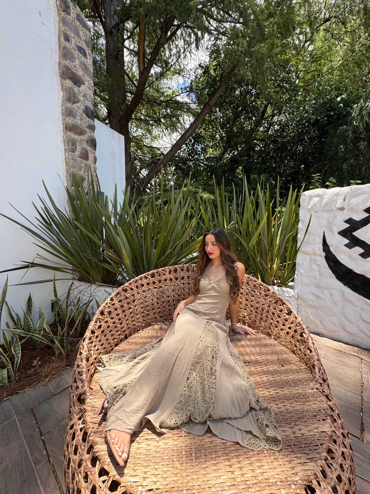 Gauze Maxi Dress Olive – Olivo olivo - vista 4