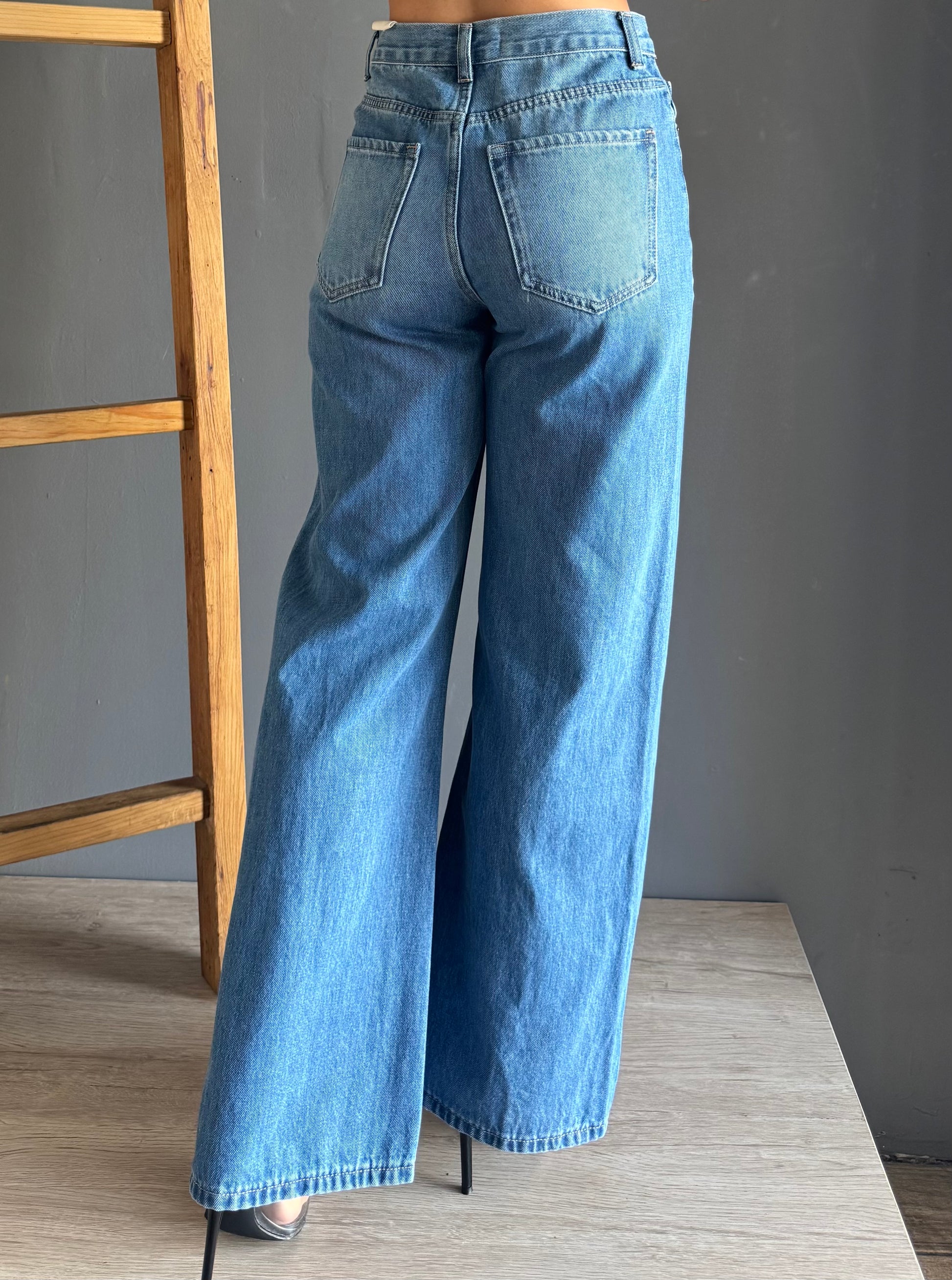 High Waist Jeans – Mezclilla Deslavada mezclilla deslavada - vista 4