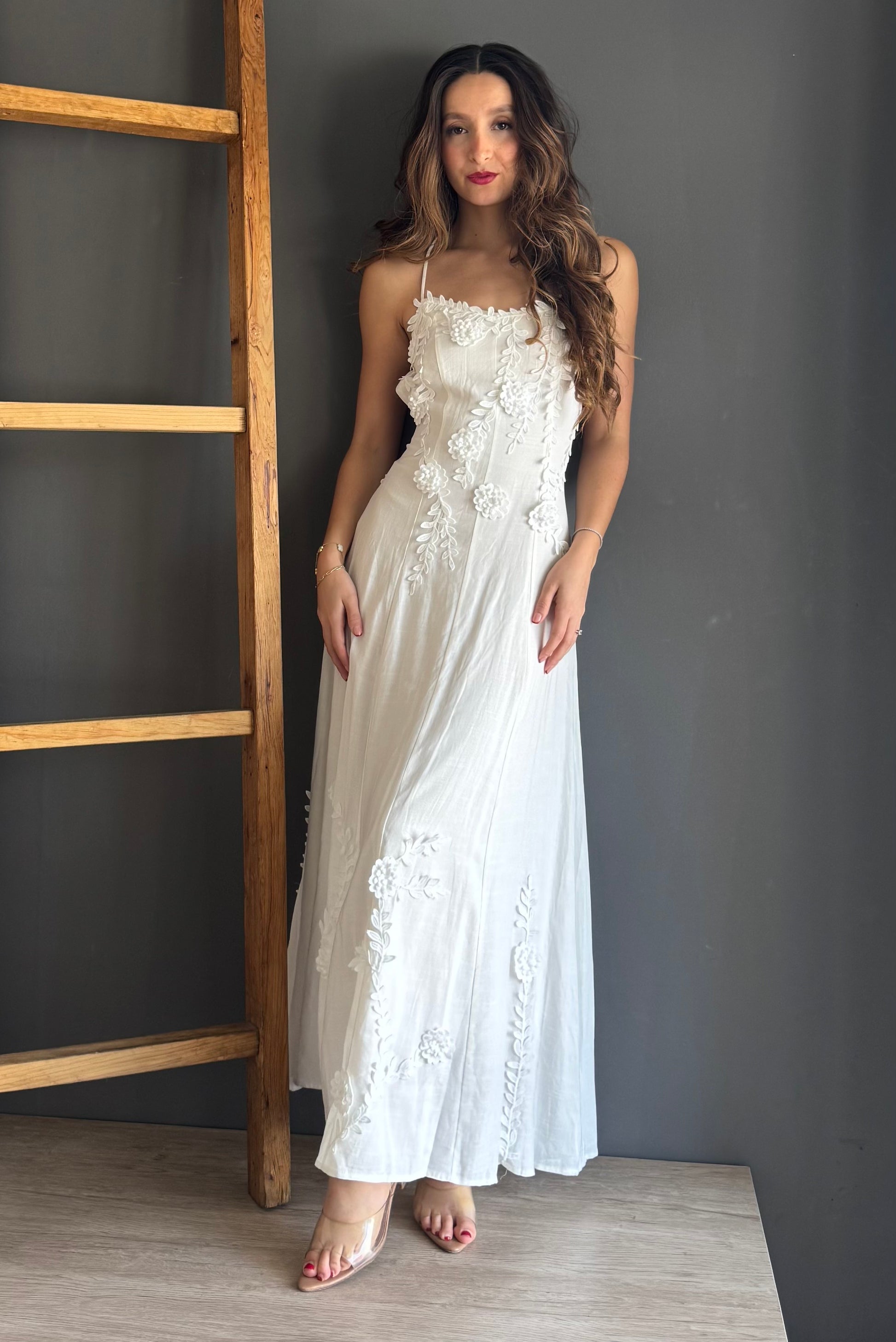 White Beach Maxi Dress – Blanco blanco - vista 3