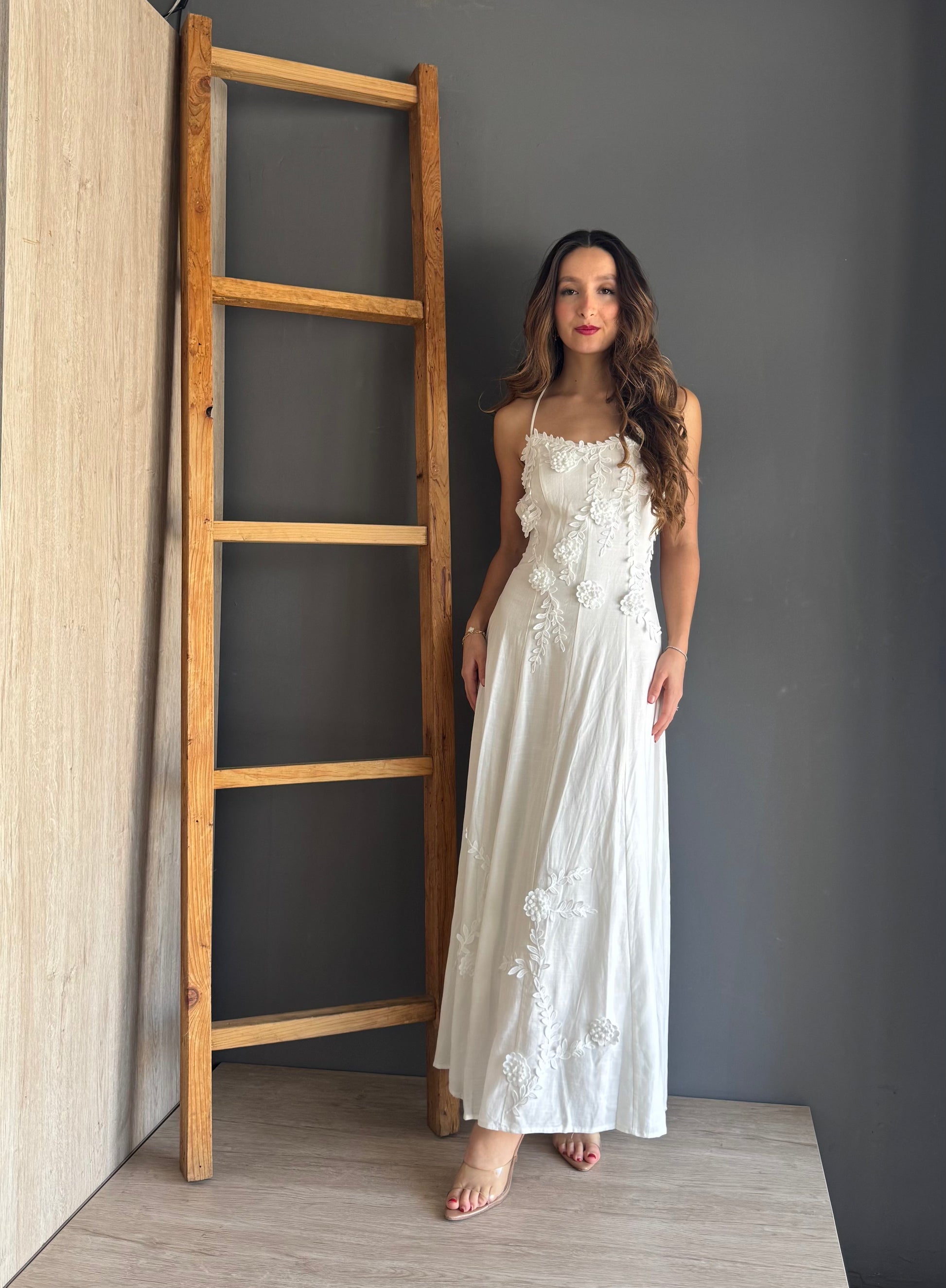 White Beach Maxi Dress – Blanco blanco - vista 4