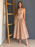 Halther Dress Mocha – Nude