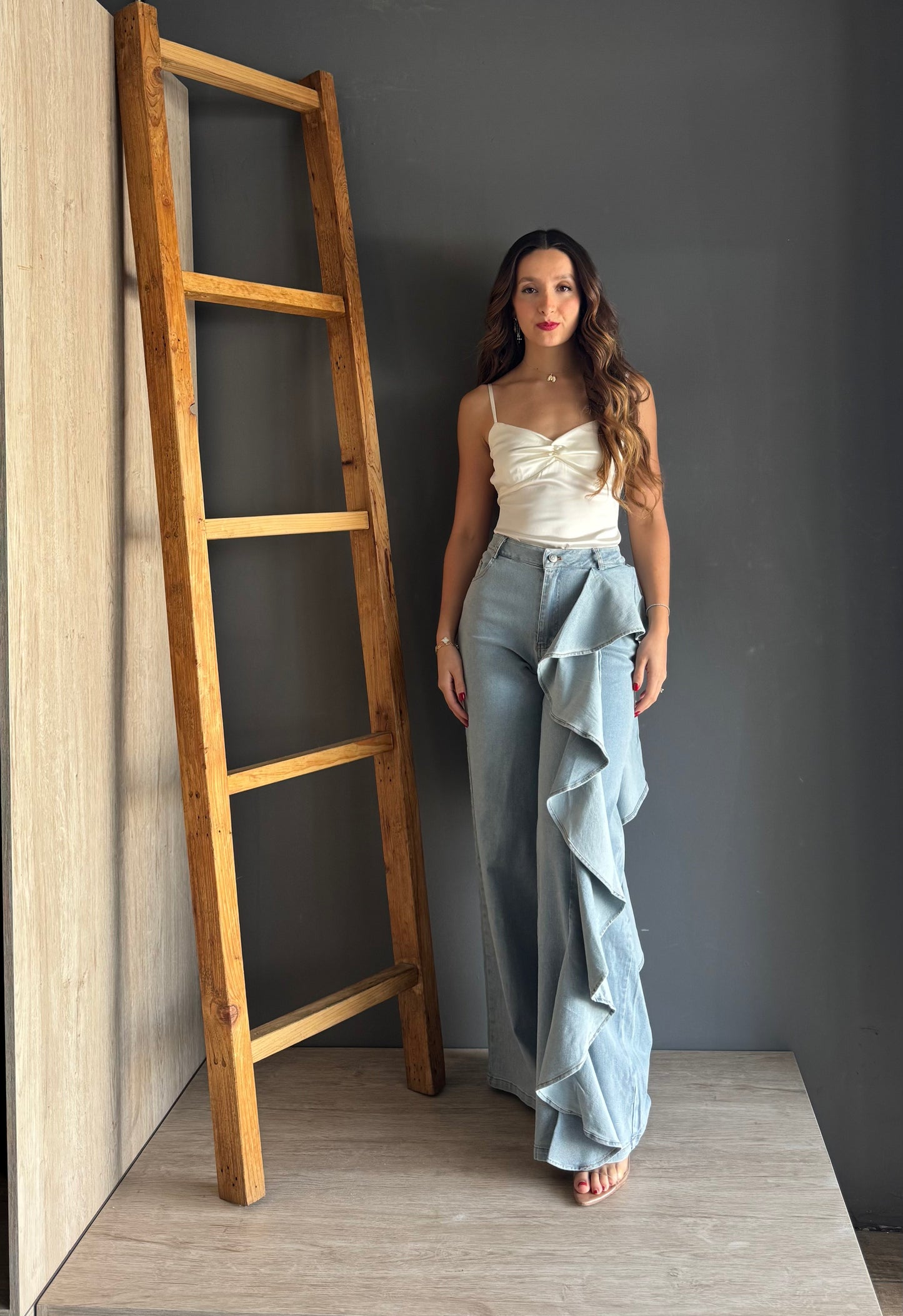 Ruffle Jean – Mezclilla Clara mezclilla clara - vista 4