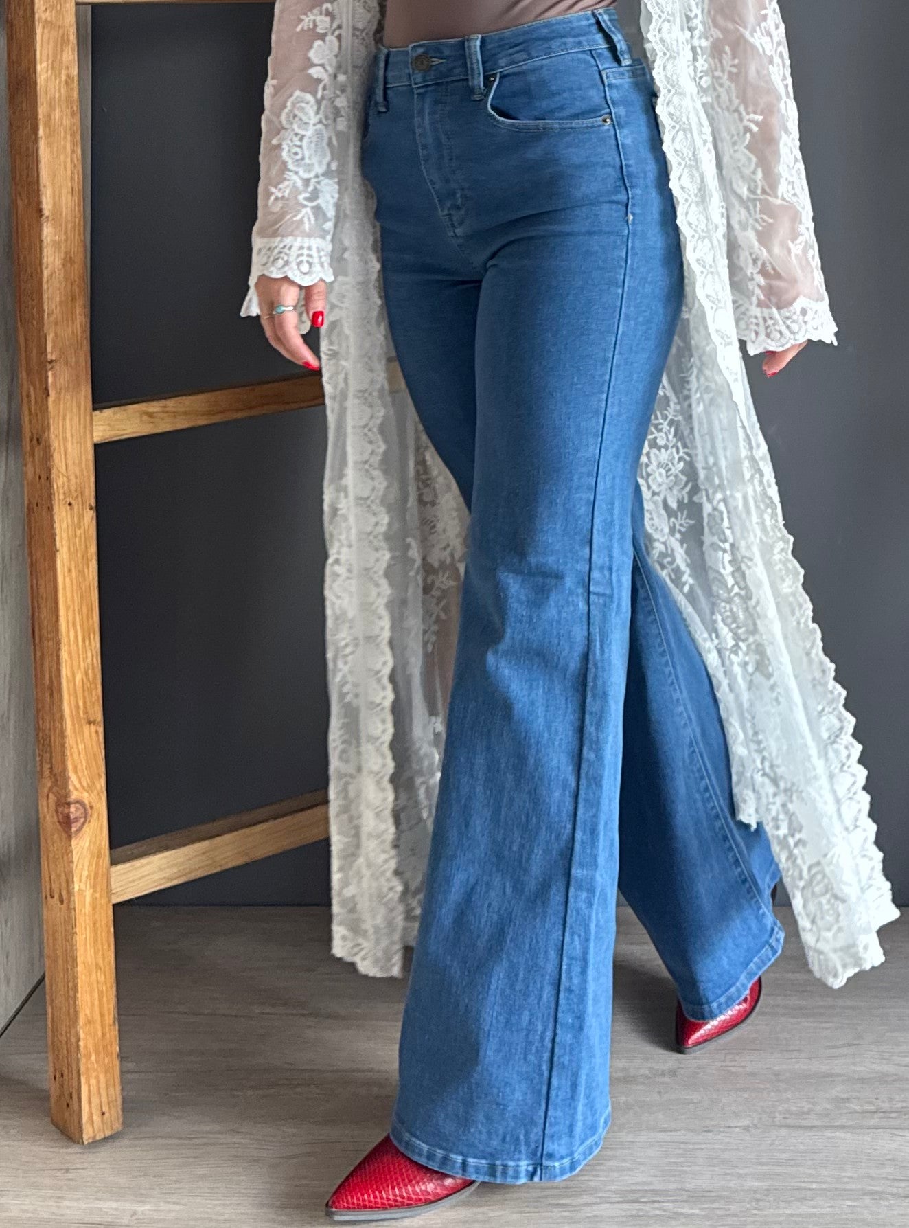 Wide Leg Jeans Light – Mezclilla mezclilla - vista 1