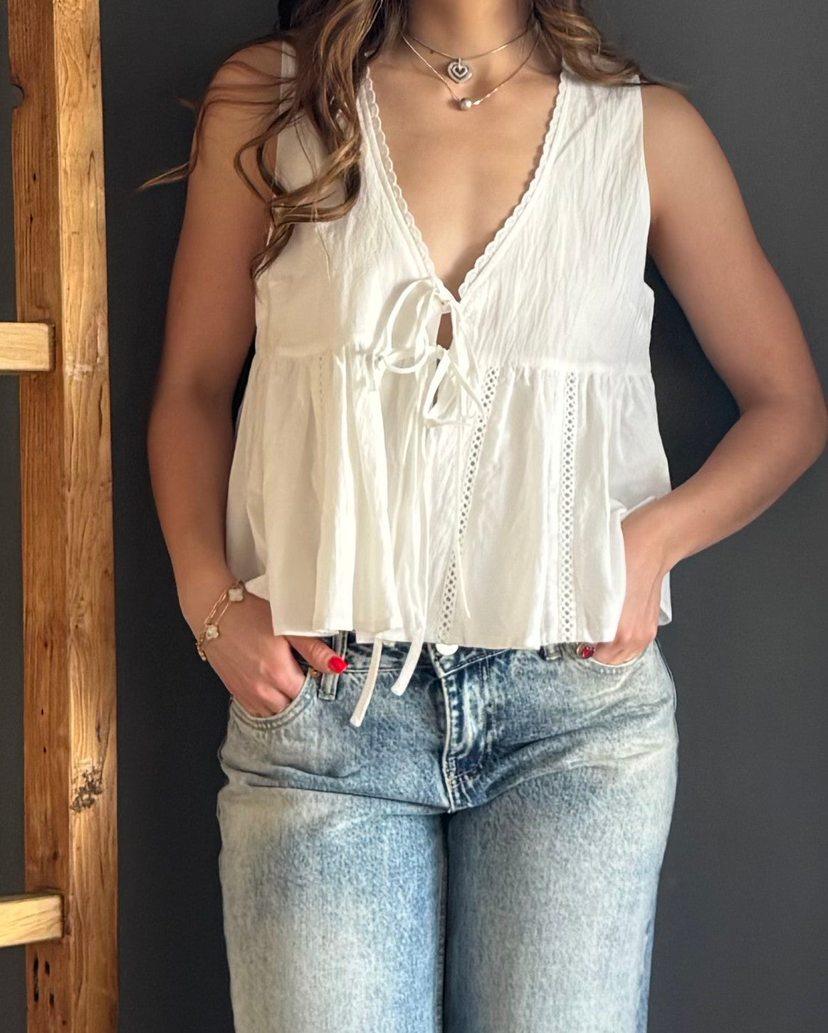 Pina Colada Tie Front Top – Naranja naranja - vista 2