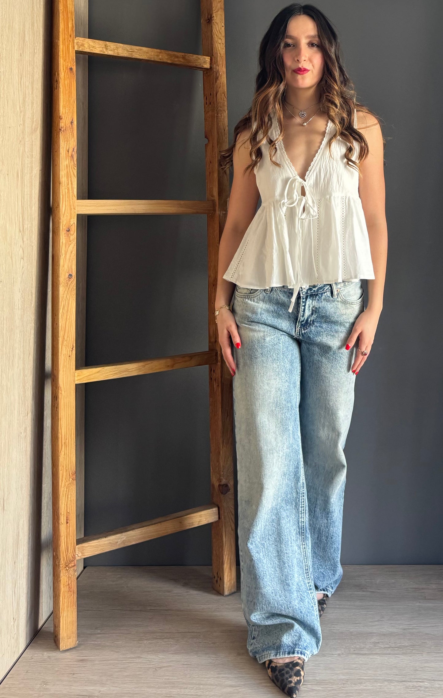 Pina Colada Tie Front Top – Naranja naranja - vista 3