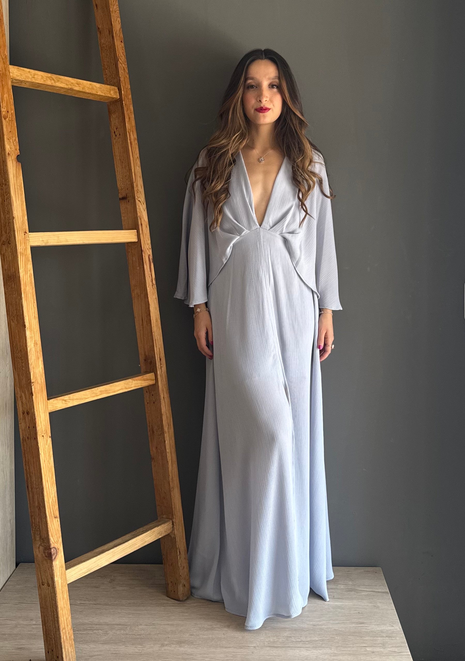 Maxi Dress Light Grey – Azul Acua azul acua - vista 3