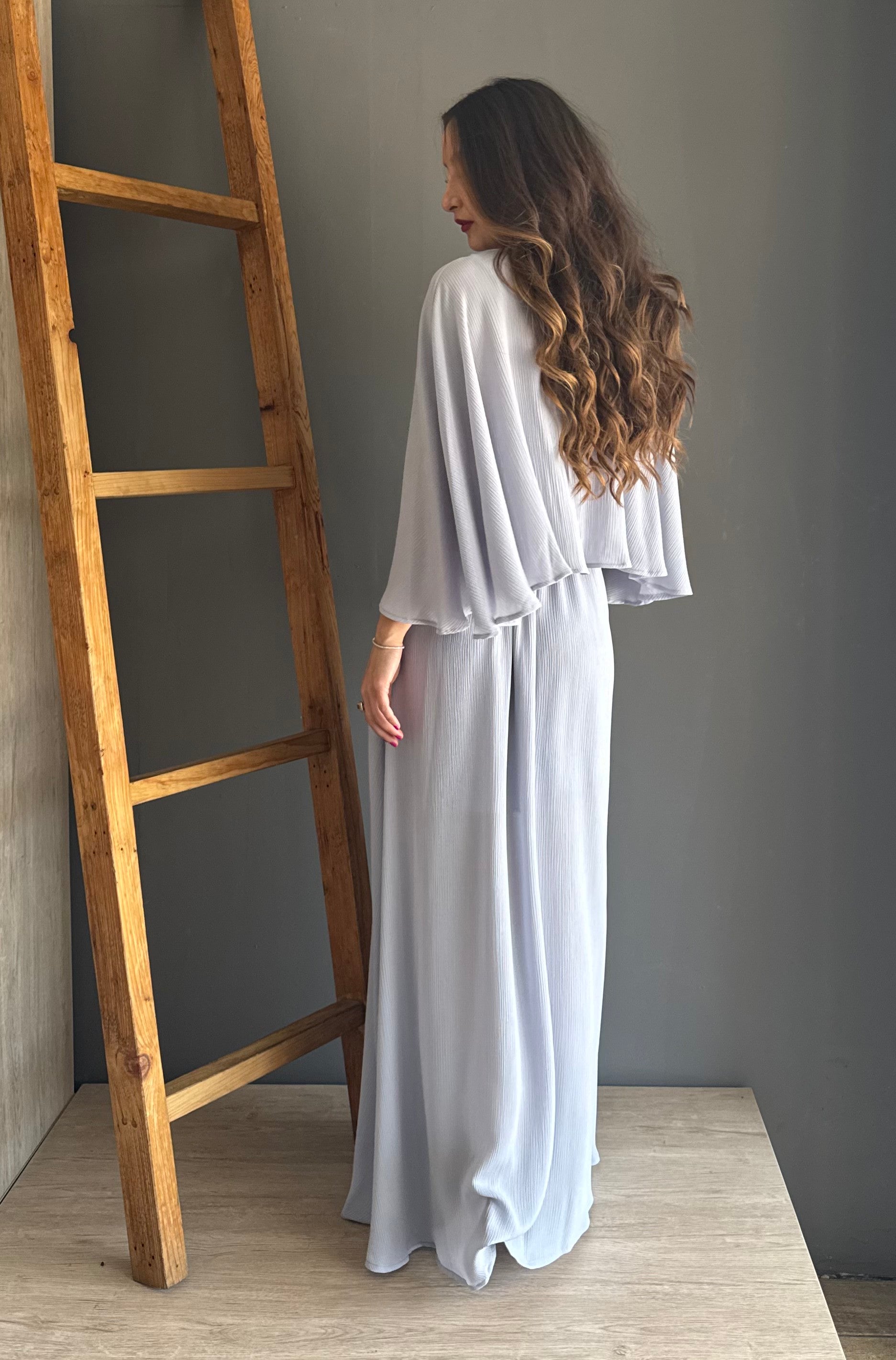 Maxi Dress Light Grey – Azul Acua azul acua - vista 4